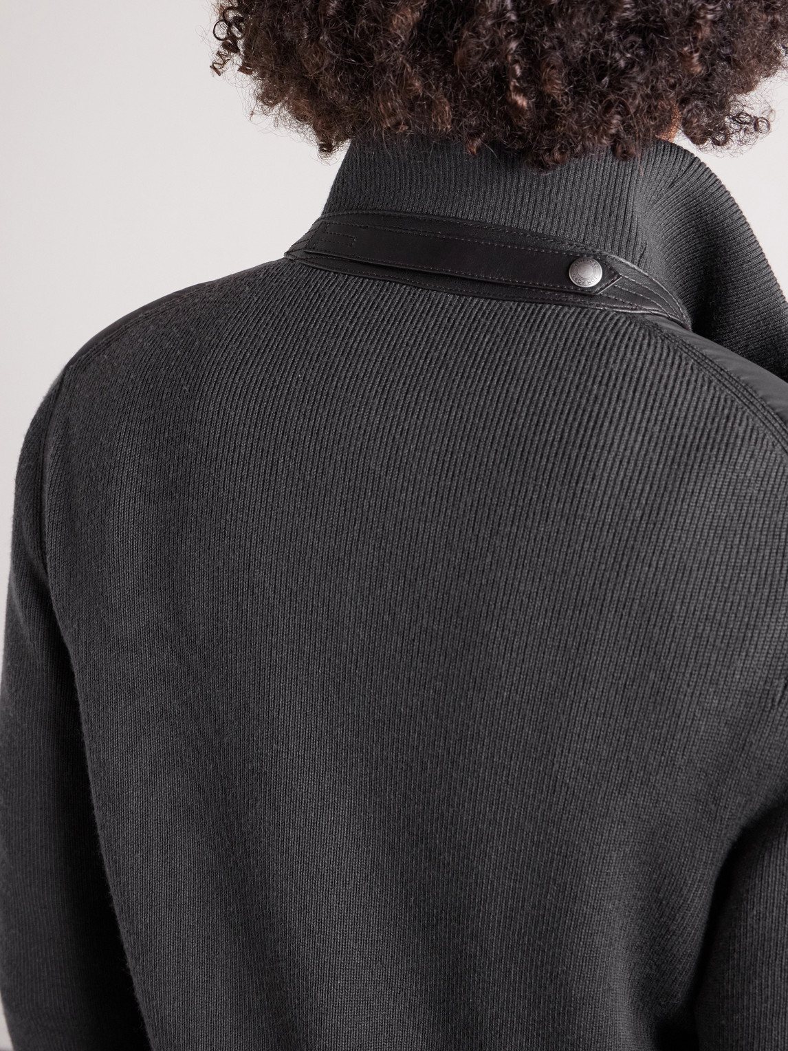 Slim-Fit Leather-Trimmed Quilted Shell And Wool Down Jacket