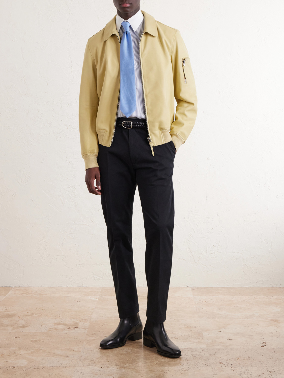 Tapered Cotton-Blend Twill Trousers