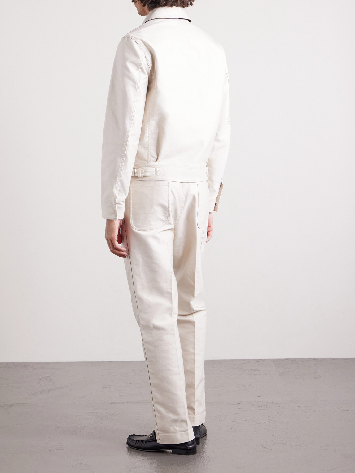 Slim-Fit Cotton-Satin Blouson Jacket