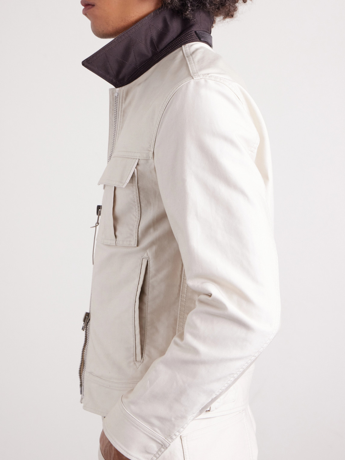 Slim-Fit Cotton-Satin Blouson Jacket