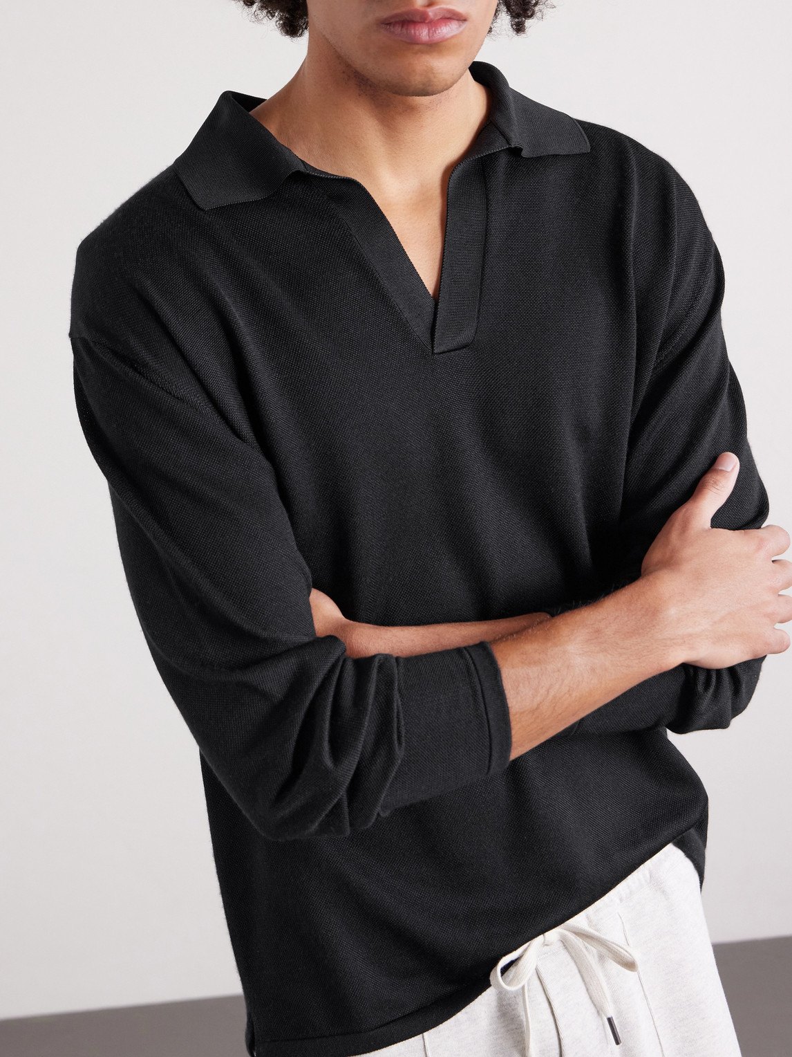 Tom Ford Cashmere and Silk-Blend Polo Shirt - Men | Thumbnail 5 Tom Ford Cashmere and Silk-Blend Polo Shirt - Men | Thumbnail 5