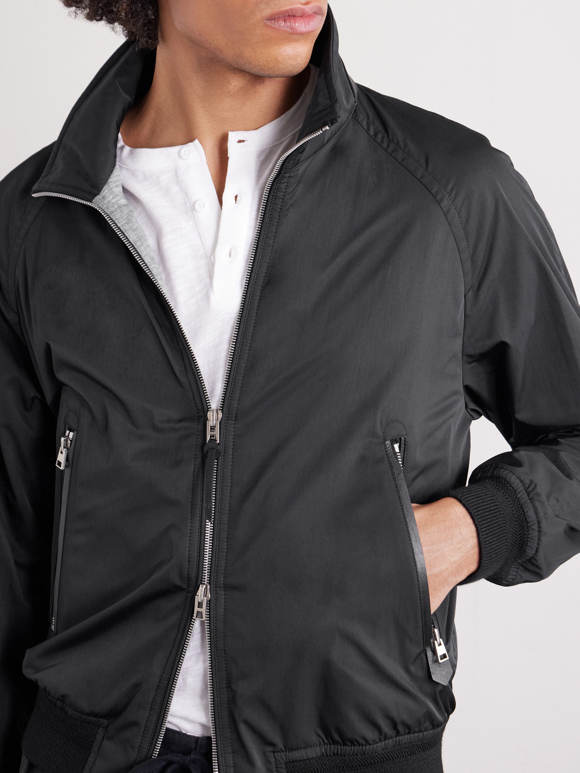Tom Ford Shell Blouson Jacket In Black