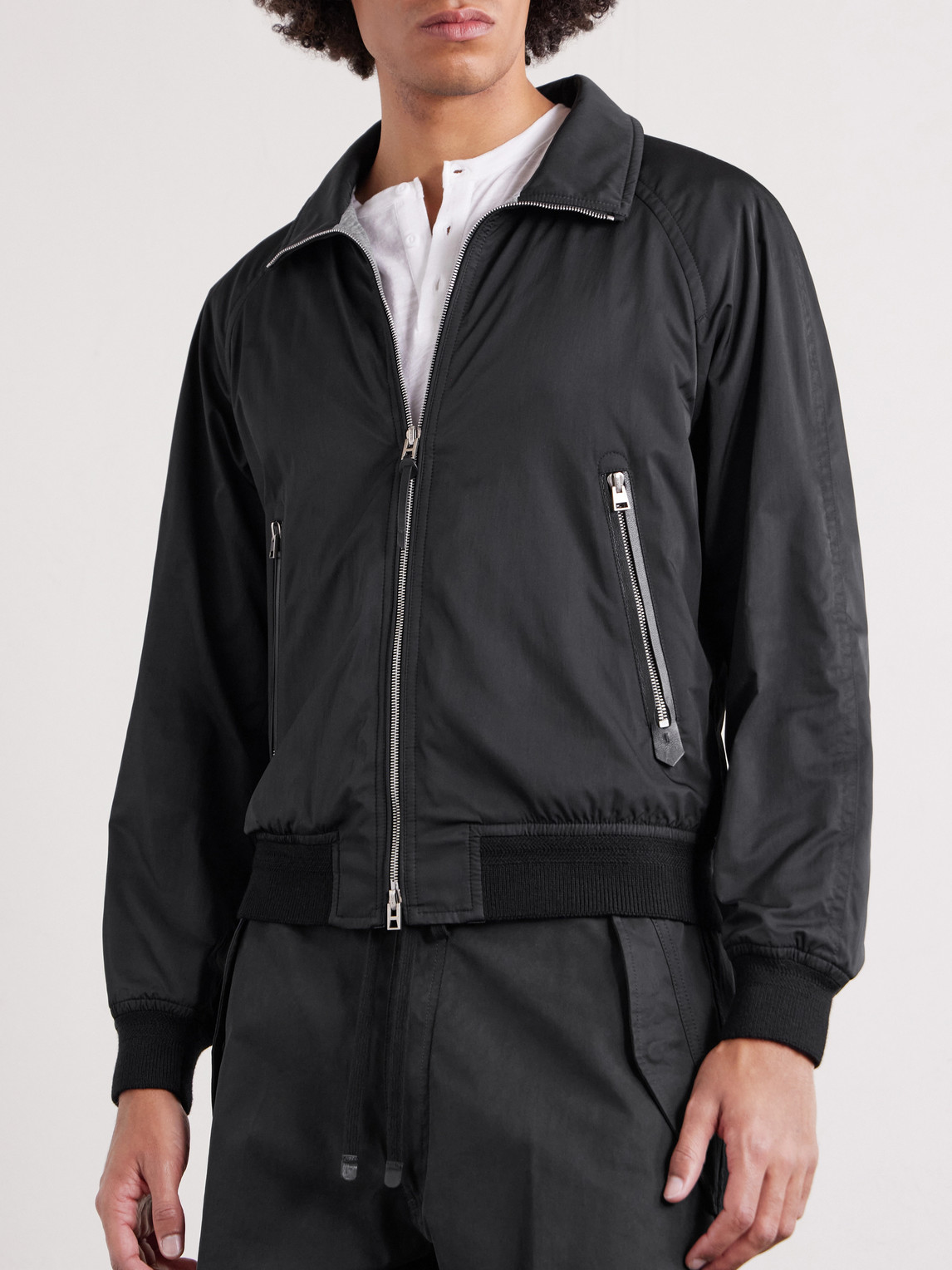 Tom Ford Shell Blouson Jacket In Black