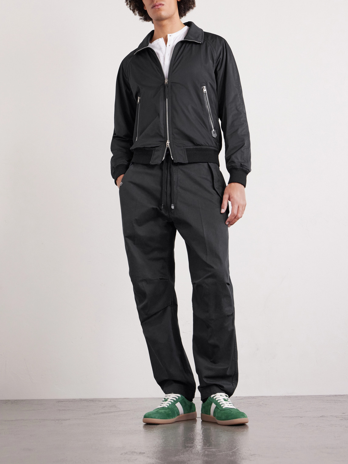 Tom Ford Shell Blouson Jacket In Black