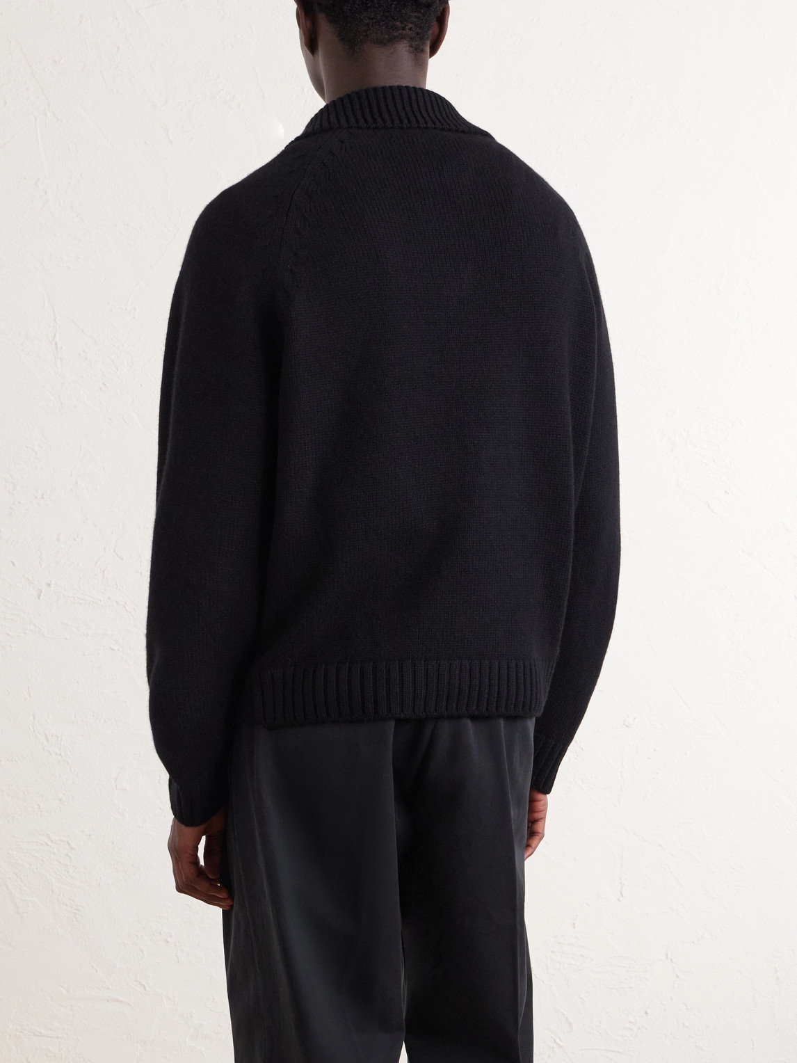 And Cashmere-Blend Half-Zip Sweater
