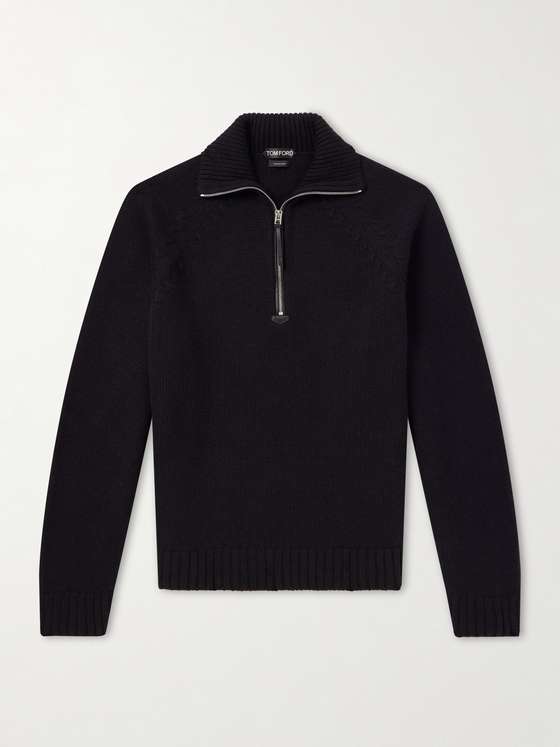 Tomford Wool and Cashmere-Blend Half-Zip Sweater