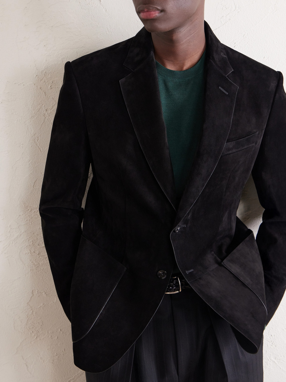 Panelled Suede Blazer