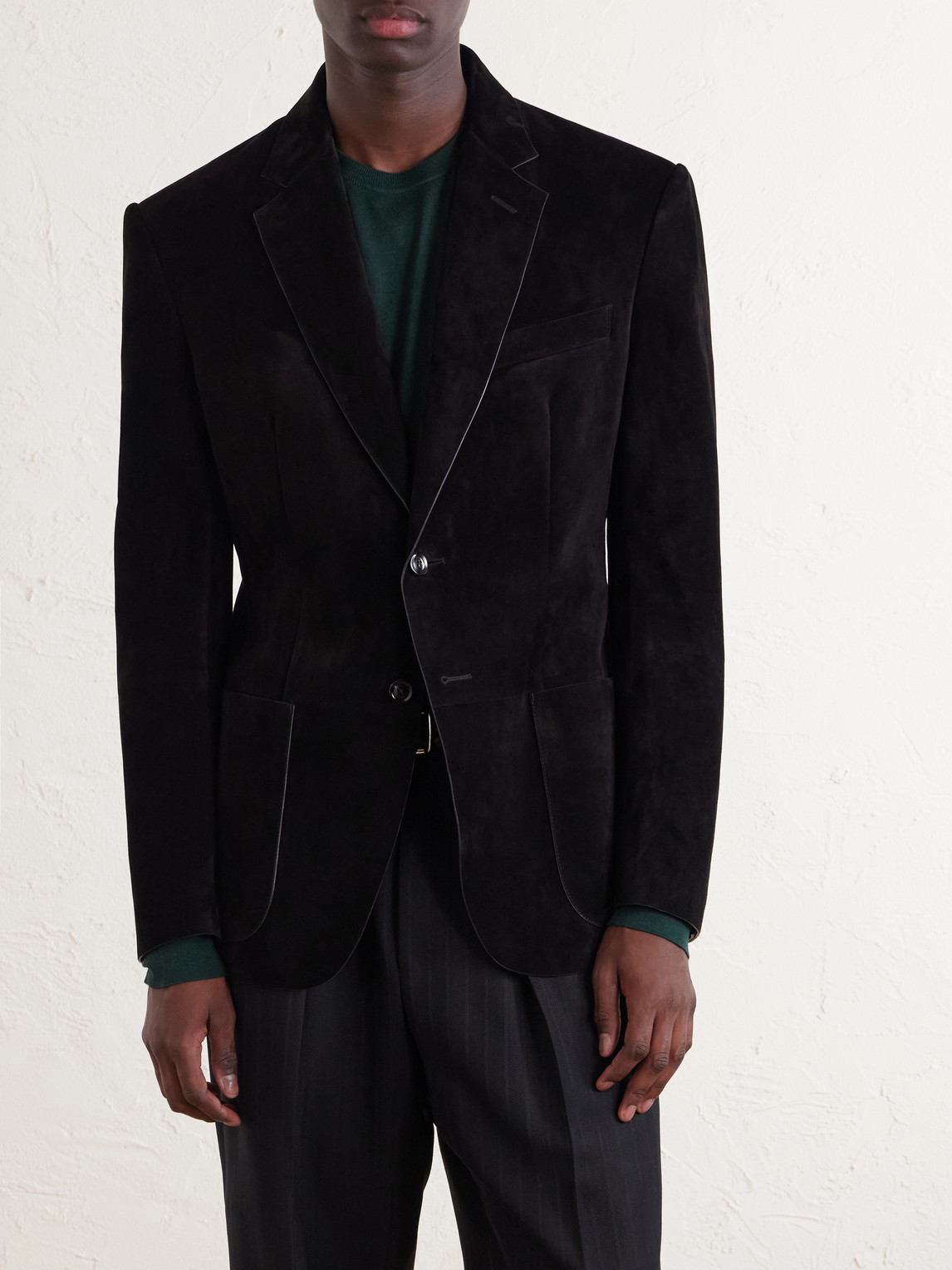 Panelled Suede Blazer
