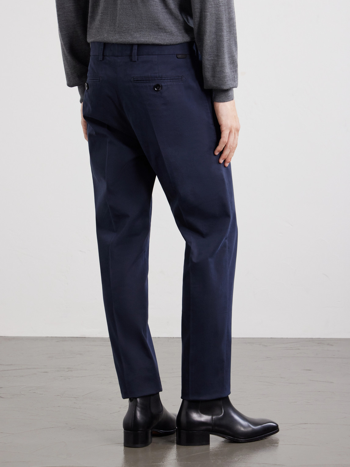 Tapered Cotton-Blend Twill Trousers