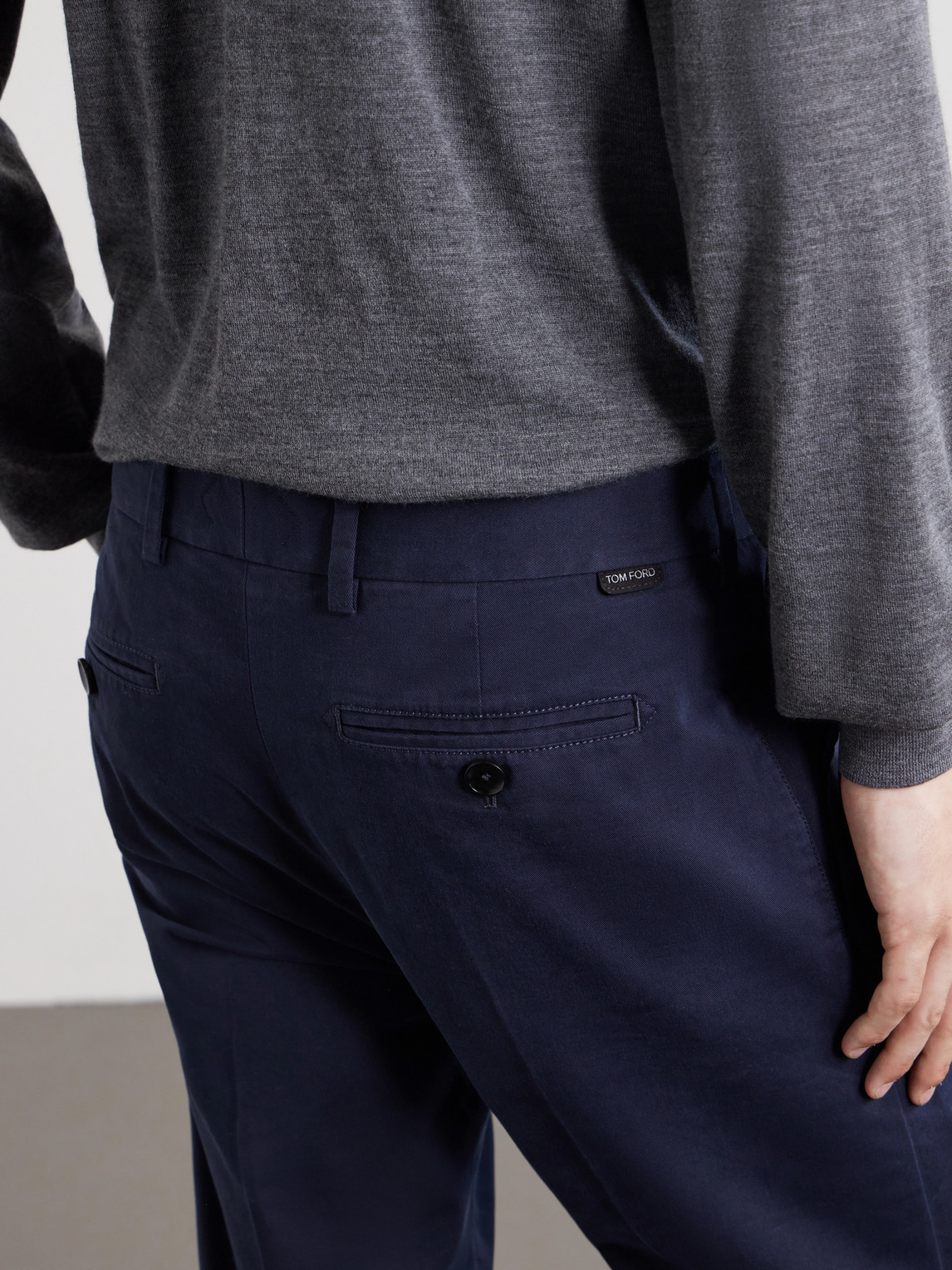 Tapered Cotton-Blend Twill Trousers