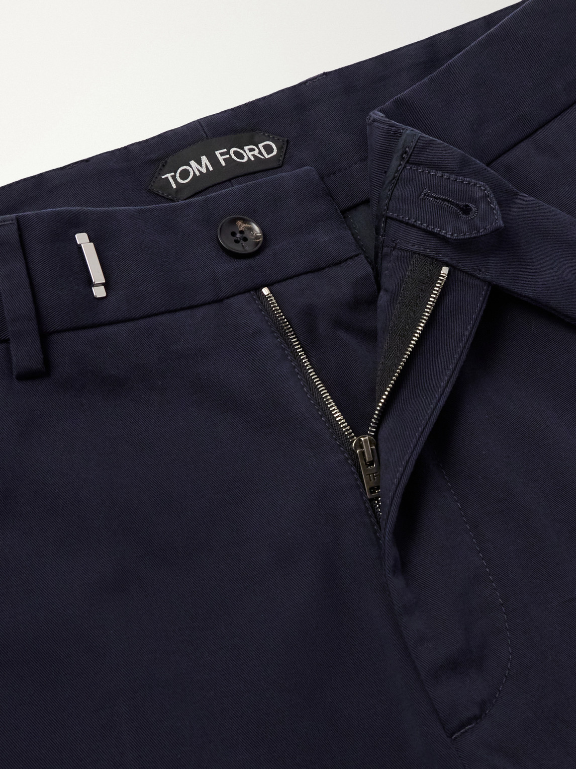 Tapered Cotton-Blend Twill Trousers