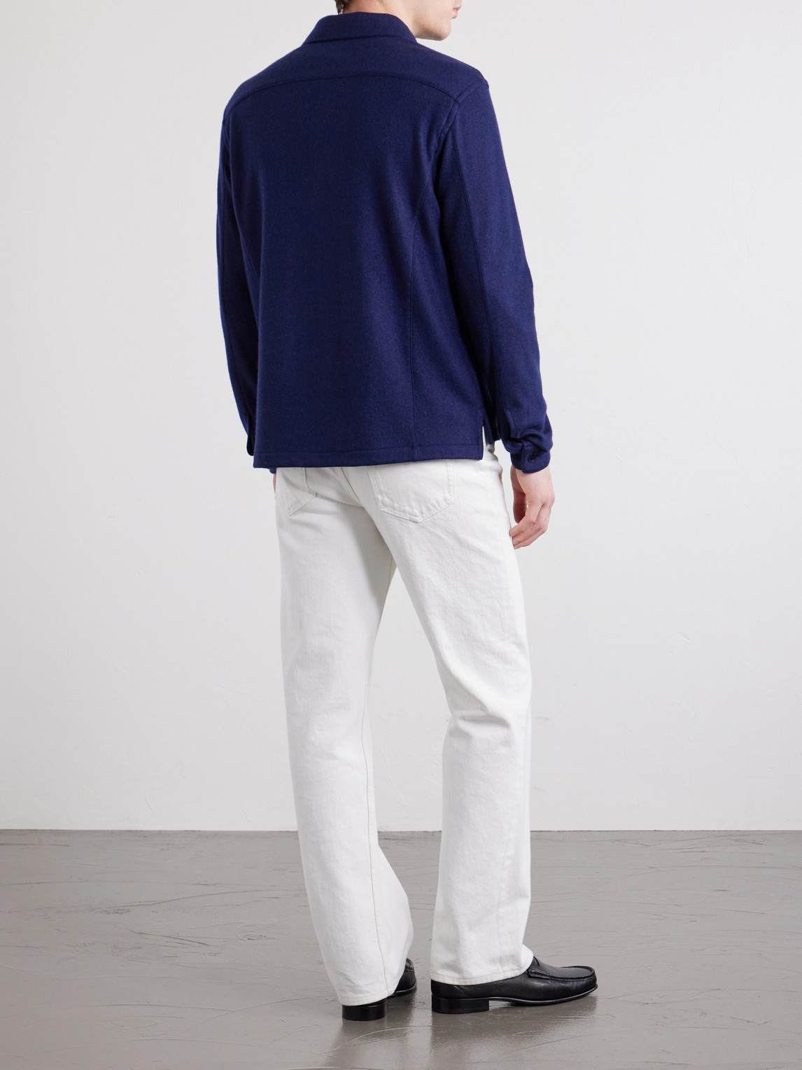 Logo-Embroidered Cashmere Shirt