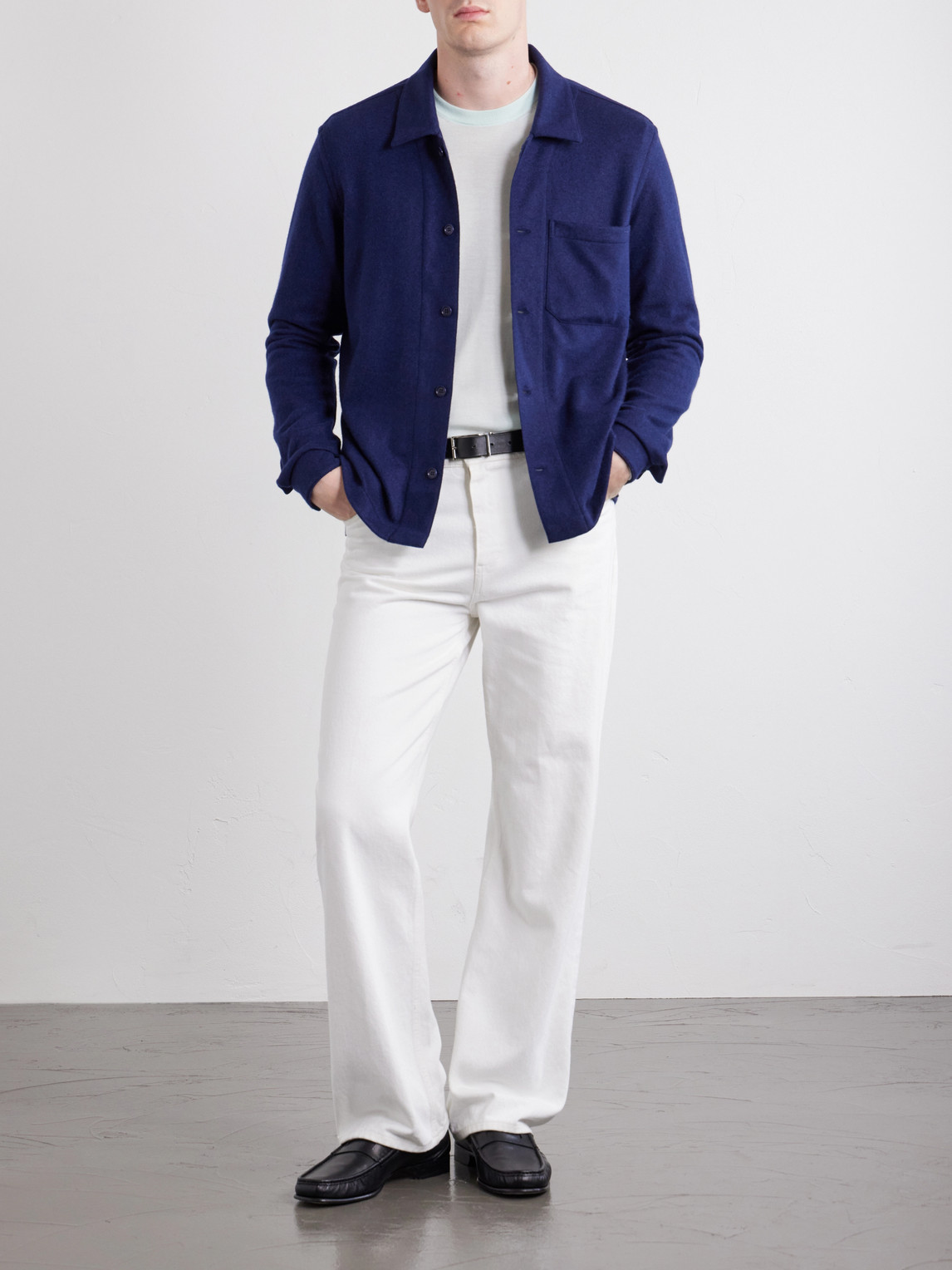 Logo-Embroidered Cashmere Shirt