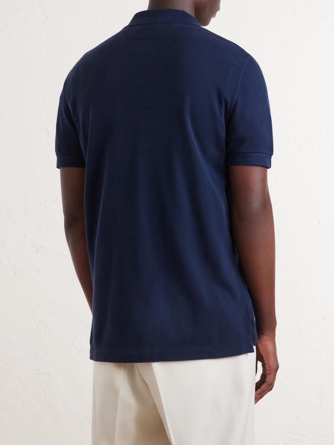 Slim-Fit Lyocell And Cotton-Blend Piqué Polo Shirt