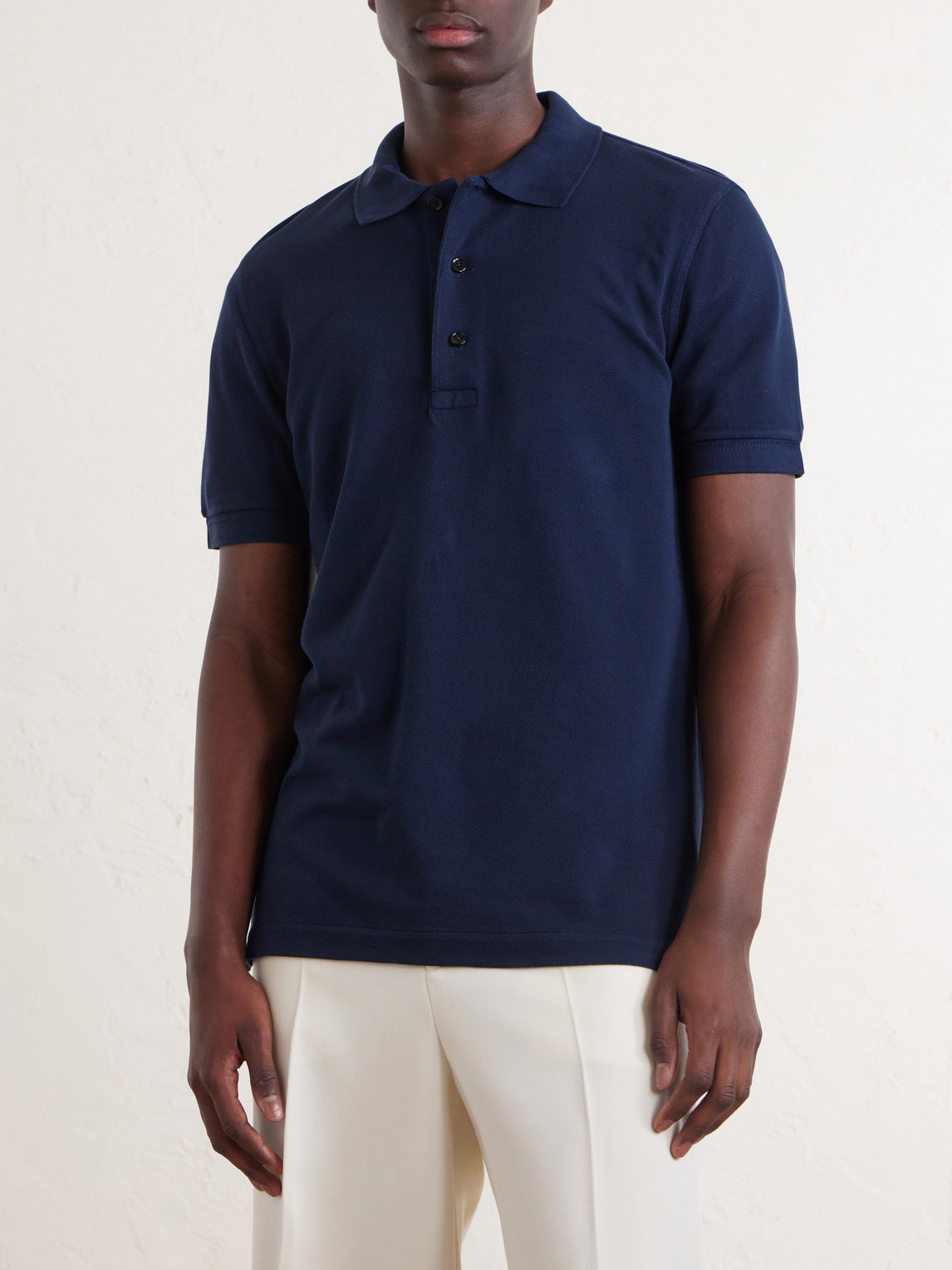 Slim-Fit Lyocell And Cotton-Blend Piqué Polo Shirt