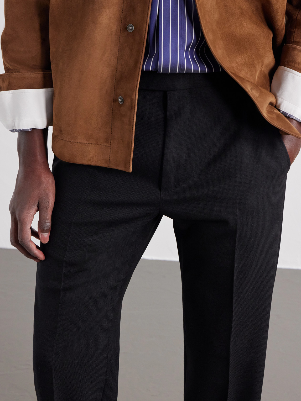 Slim-Leg Wool-Twill Trousers