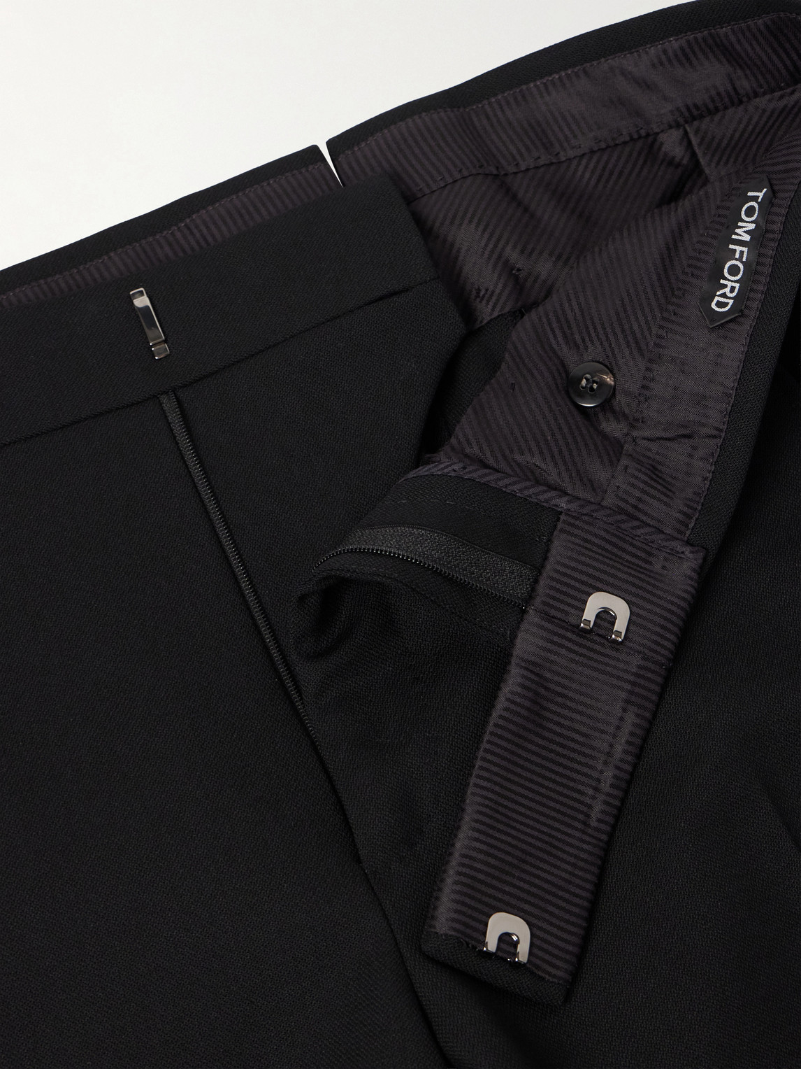 Slim-Leg Wool-Twill Trousers