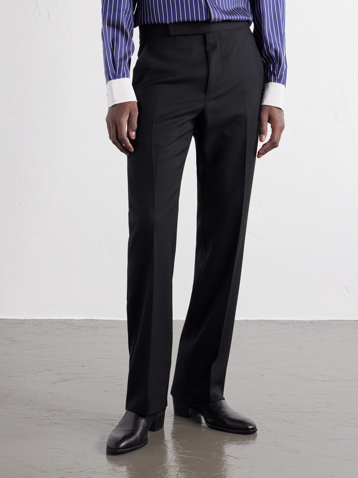 Slim-Leg Wool-Twill Trousers