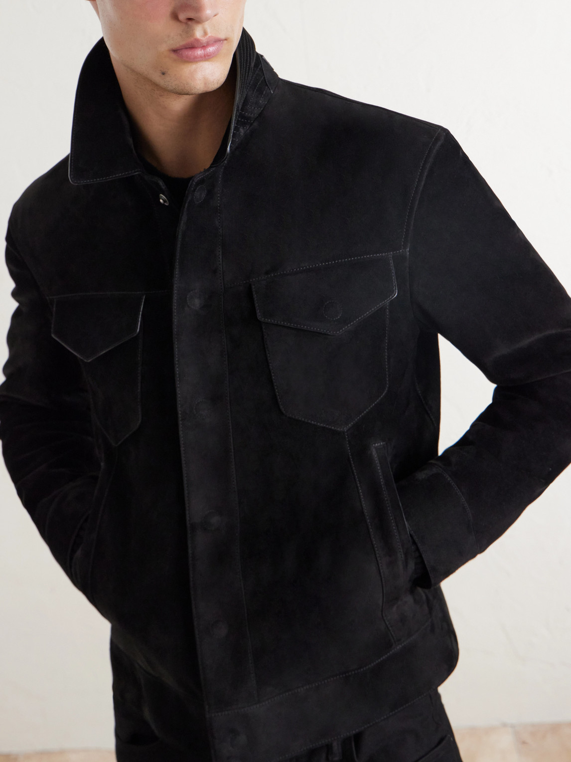 Slim-Fit Suede Jacket