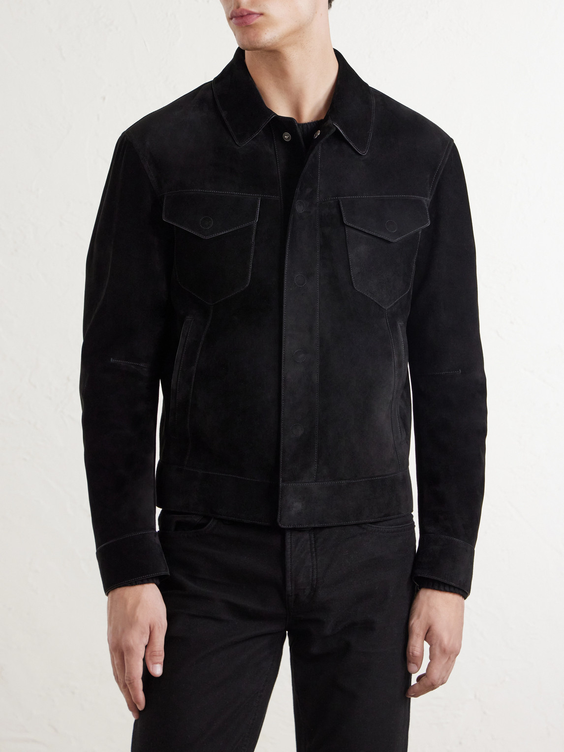 Slim-Fit Suede Jacket