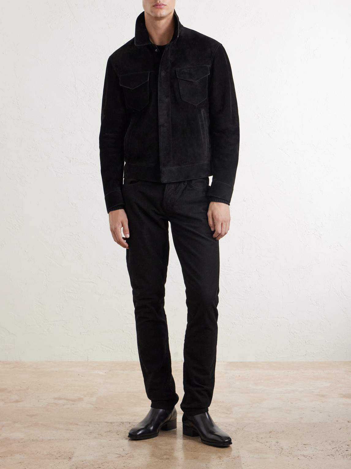 Slim-Fit Suede Jacket