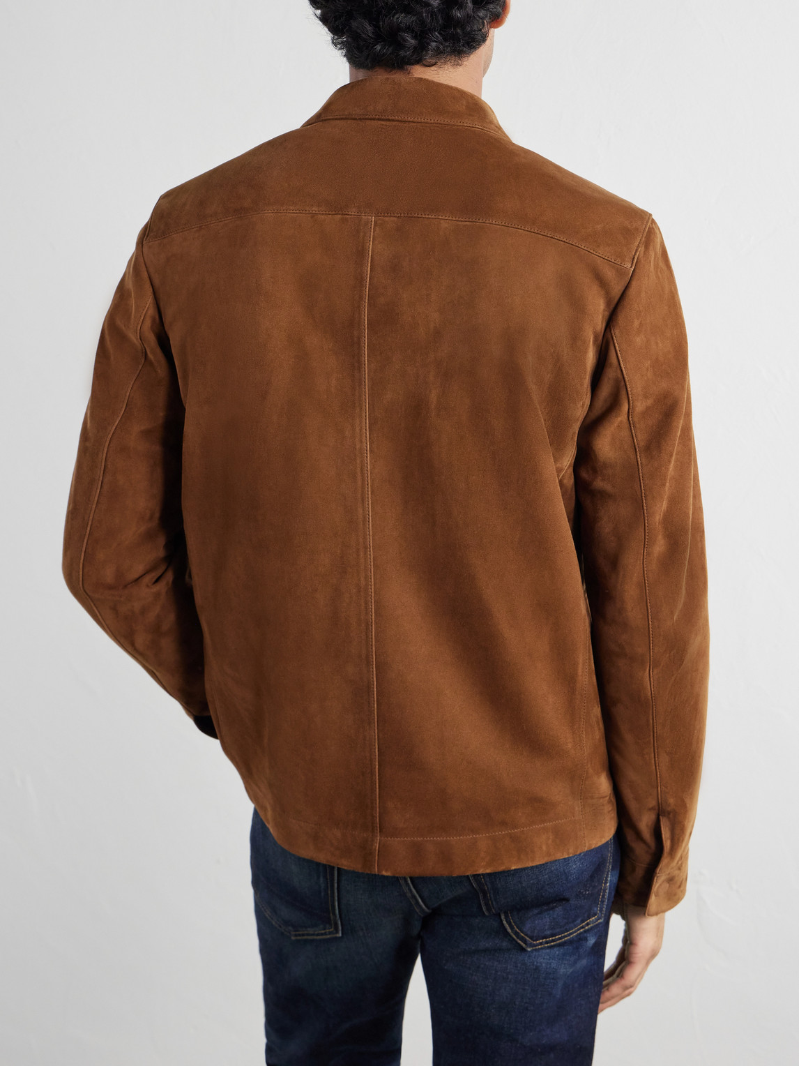 Tom Ford Single-breasted Leather Jacket In Brown