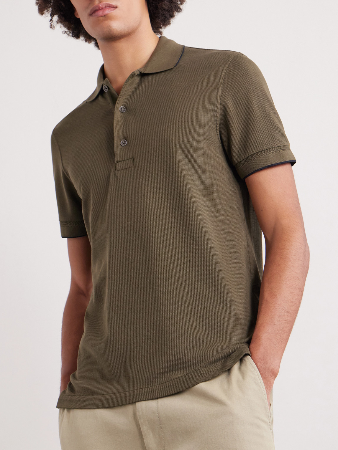 Slim-Fit Lyocell-Piqué Polo Shirt
