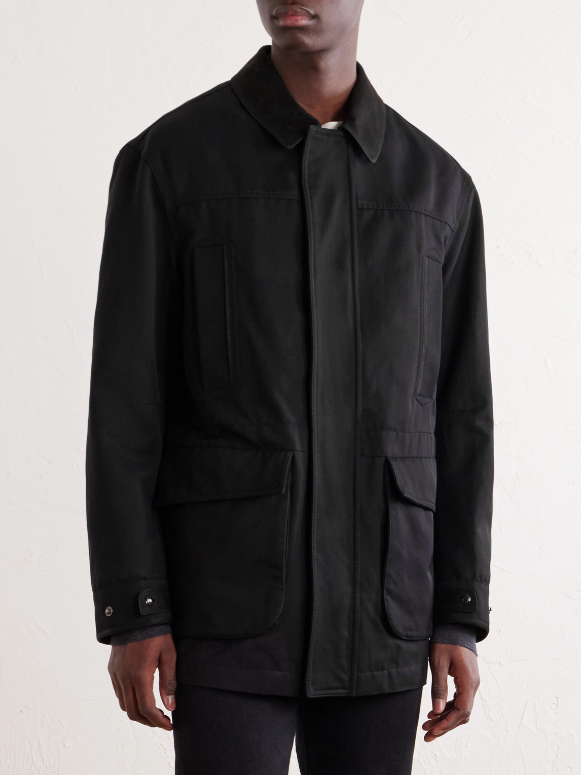 Tom Ford Suede-Trimmed Cotton-Blend Twill Jacket - Men | Thumbnail 3 Tom Ford Suede-Trimmed Cotton-Blend Twill Jacket - Men | Thumbnail 3