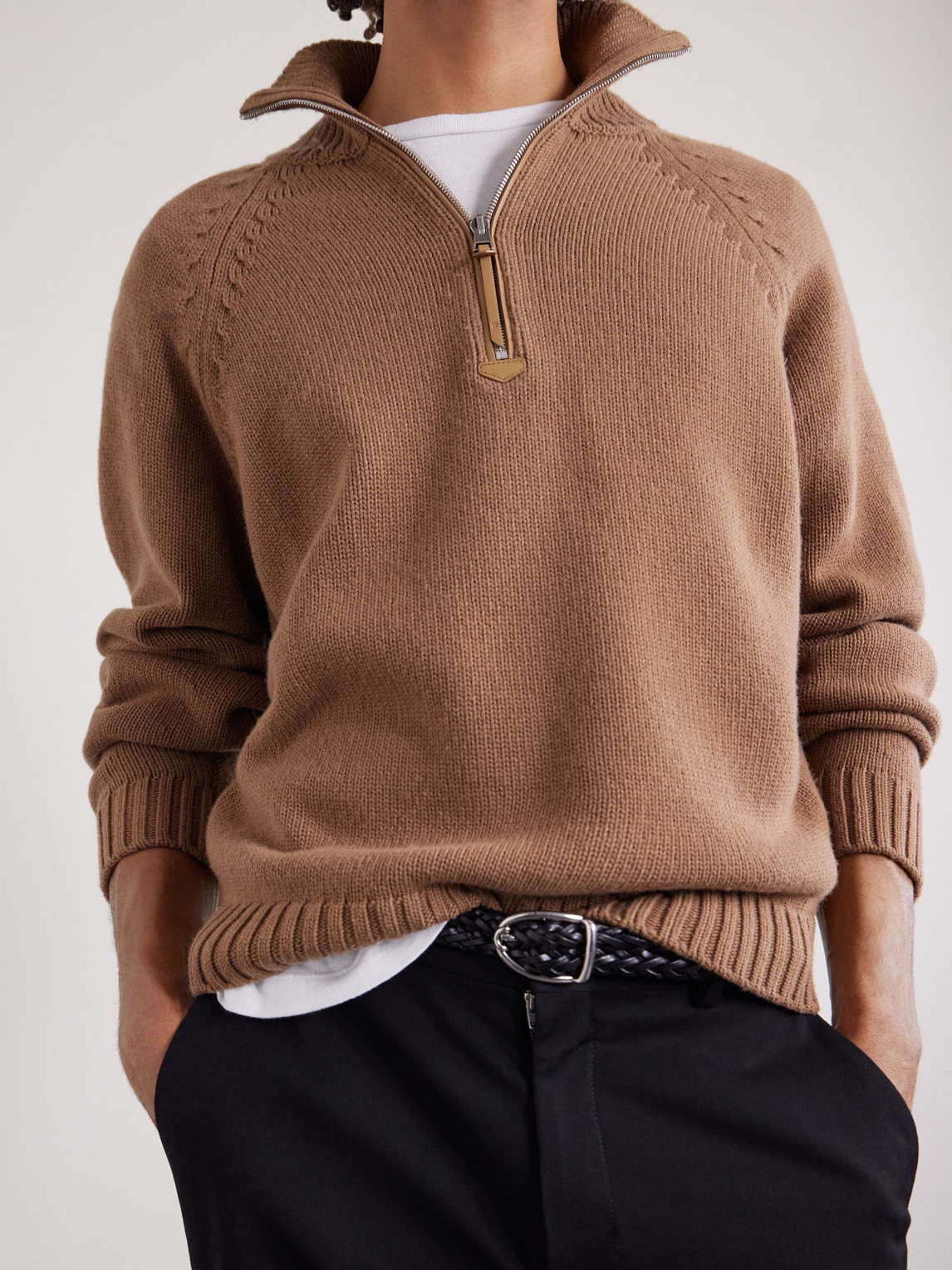 Tom Ford Wool and Cashmere-Blend Half-Zip Sweater - Men | Thumbnail 6 Tom Ford Wool and Cashmere-Blend Half-Zip Sweater - Men | Thumbnail 6