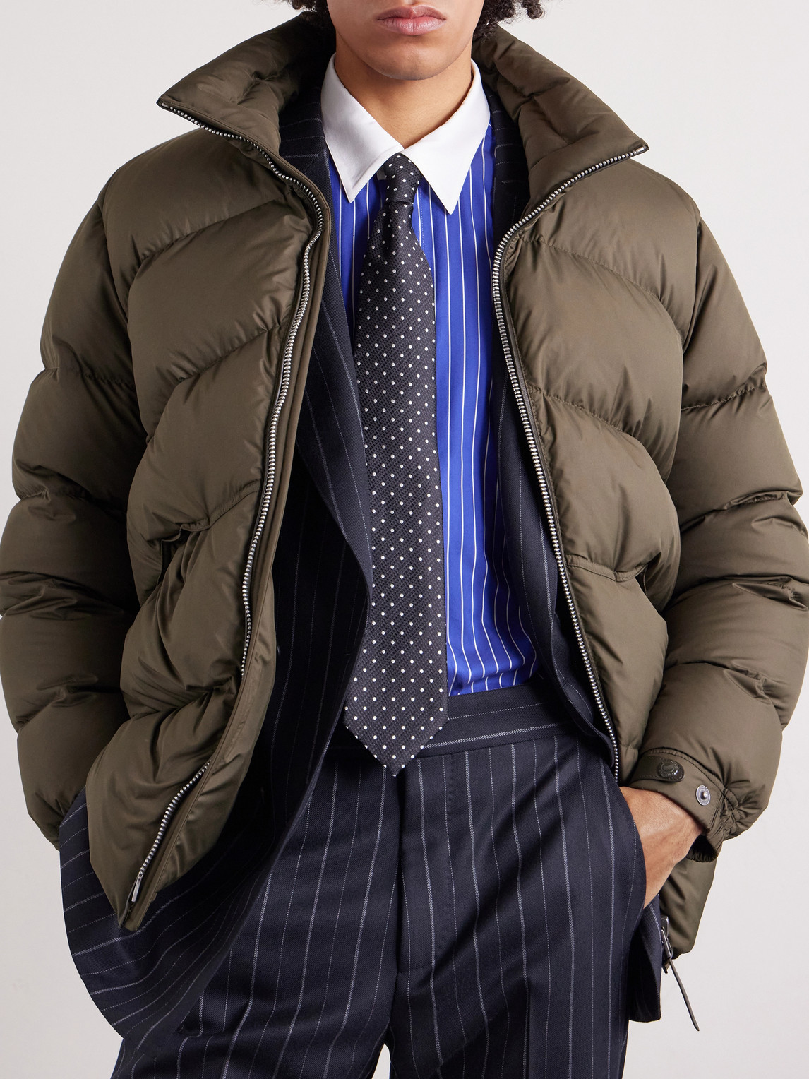 Padded Quilted Shell Bomber Jacket