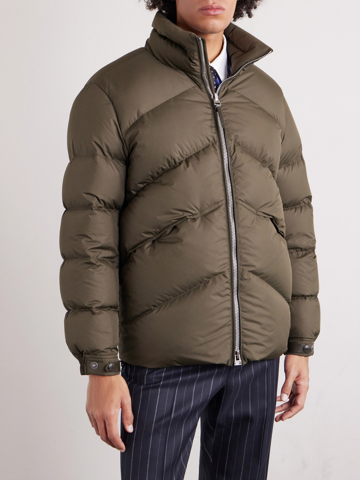 Padded Quilted Shell Bomber Jacket