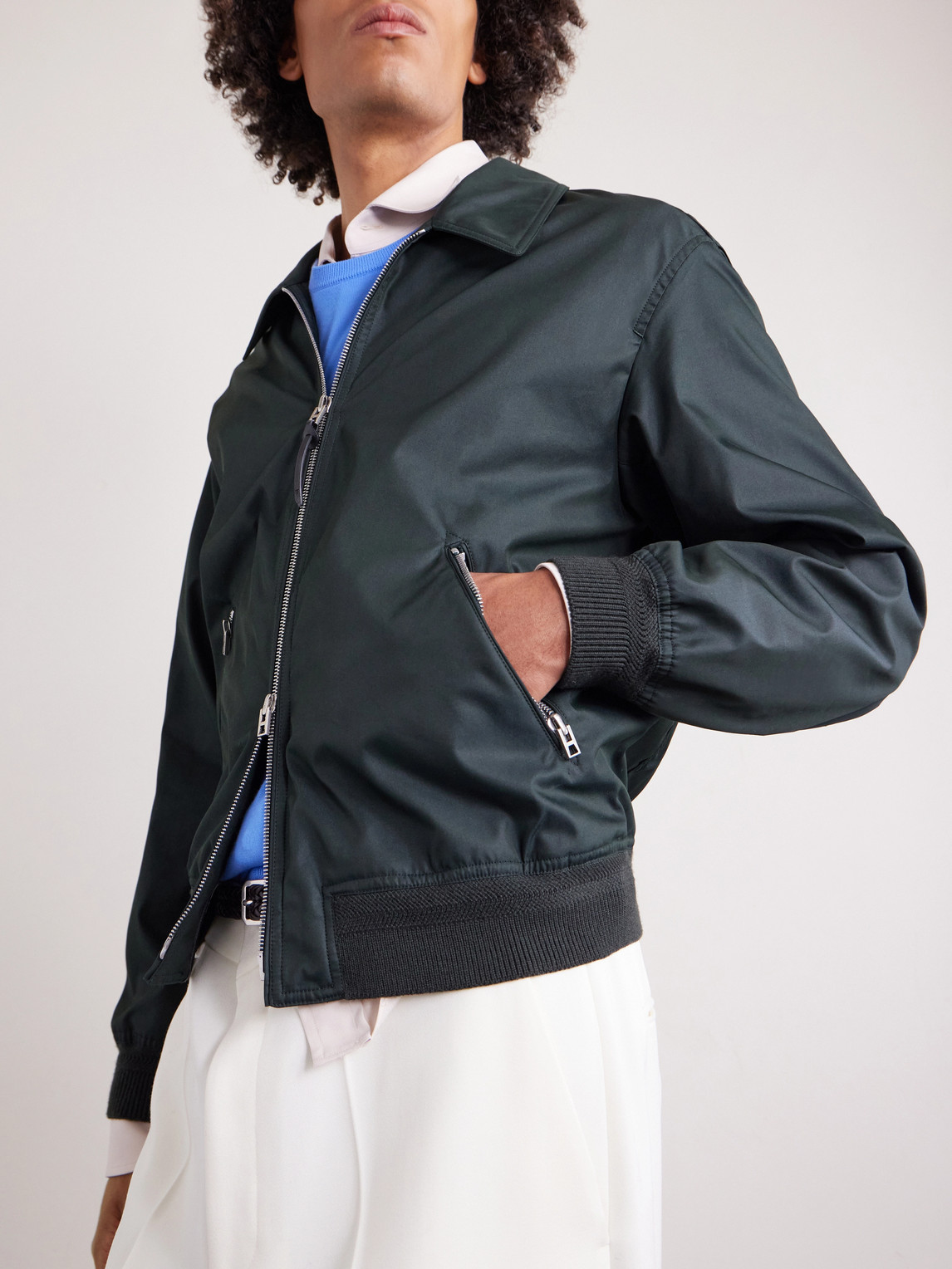 Cotton-Blend Twill Blouson Jacket