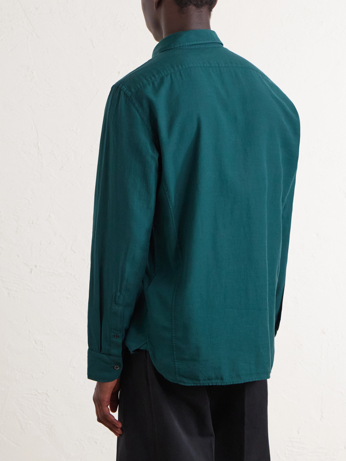 Washed Cotton And Cashmere-Blend Twill Shirt