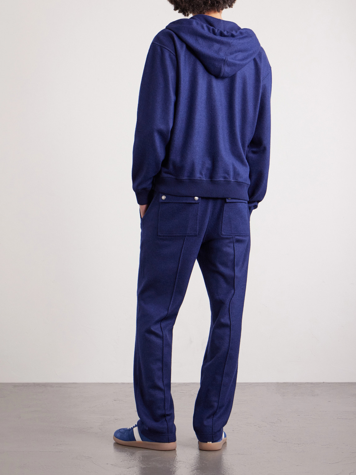 Straight-Leg Pintucked Cashmere Sweatpants