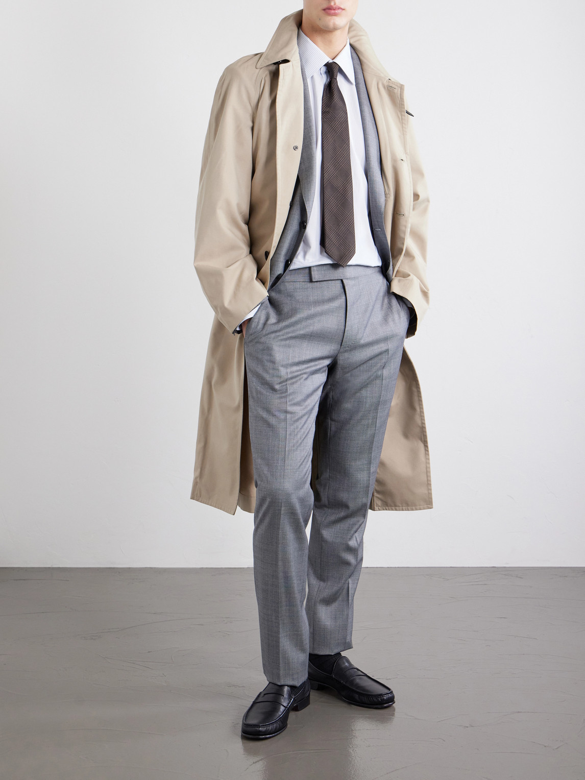 Classic-Collar Striped Cotton-Poplin Shirt