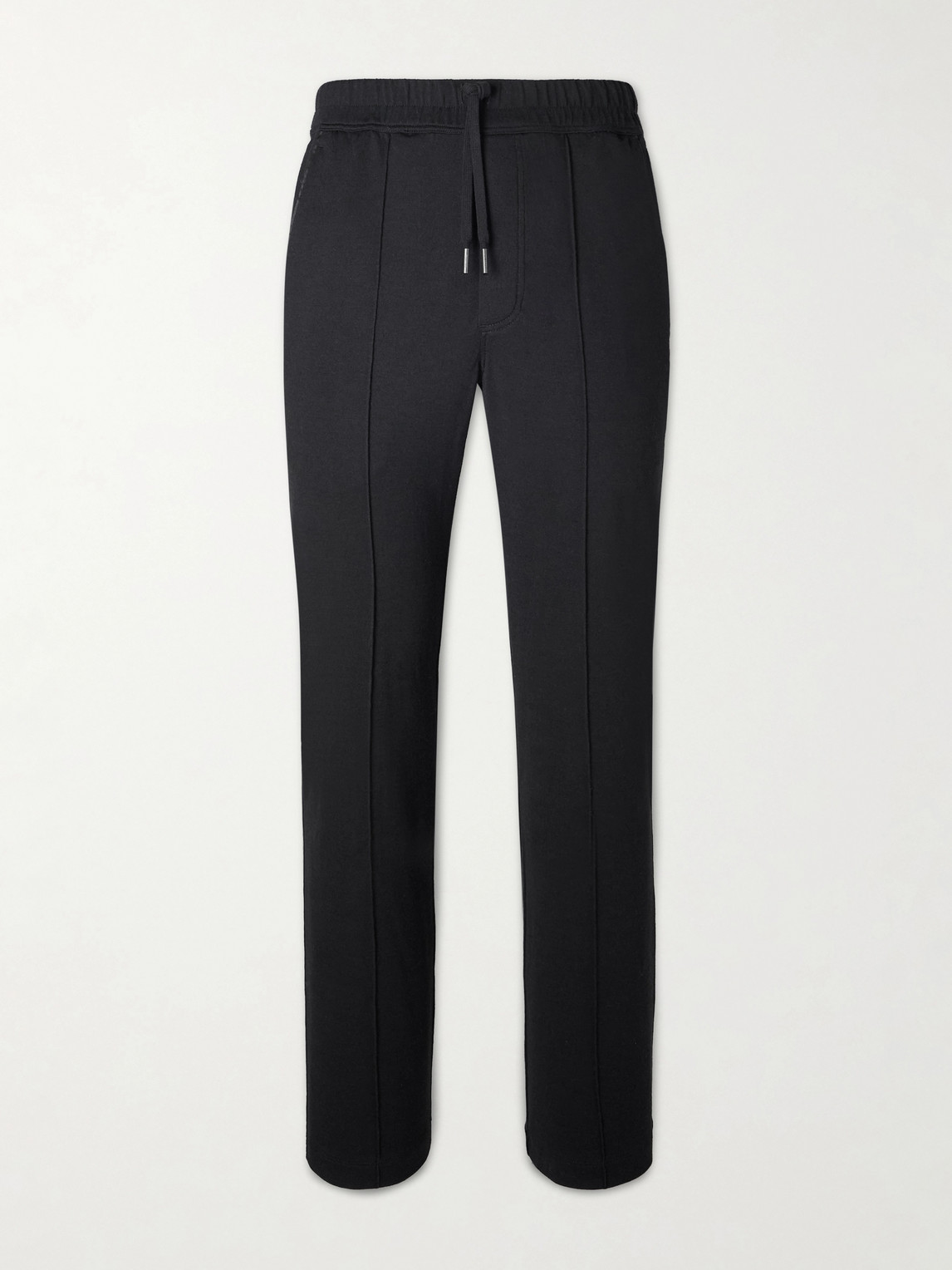 Tom Ford Straight-leg Wool, Silk And Cashmere-blend Sweatpants In Black