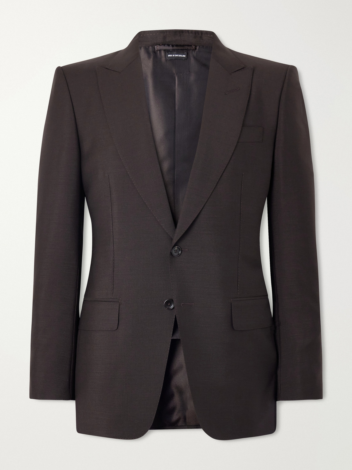 Tom Ford O'connor Mohair And Wool-blend Suit Jacket In Brown