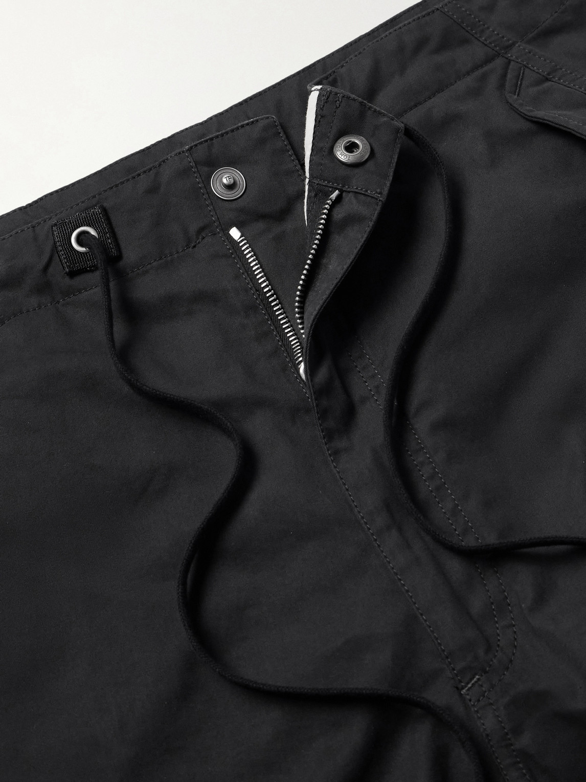 Straight-Leg Cotton-Twill Drawstring Trousers