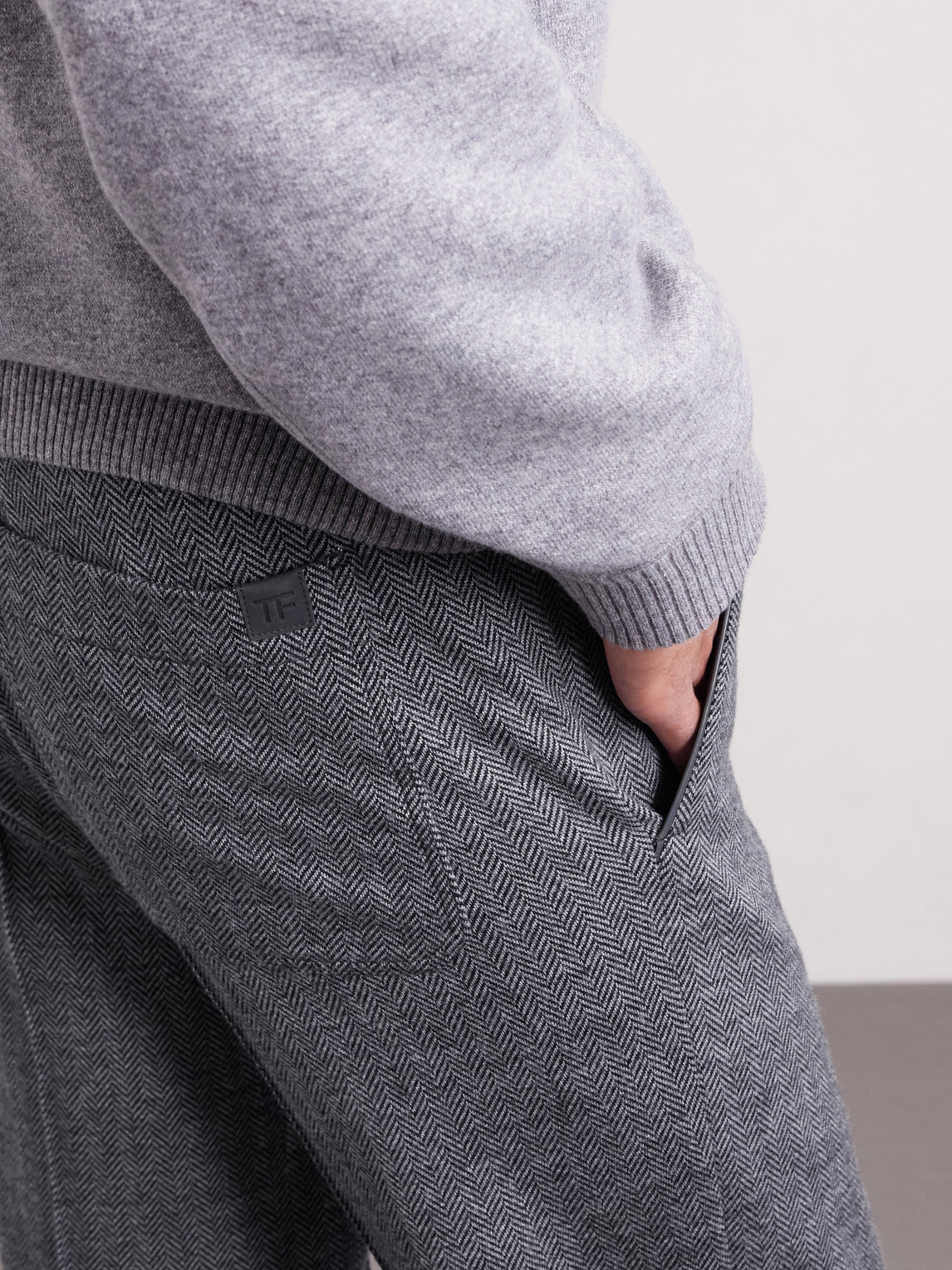 Straight-Leg Herringbone Cotton, Wool And Silk-Blend Drawstring Trousers