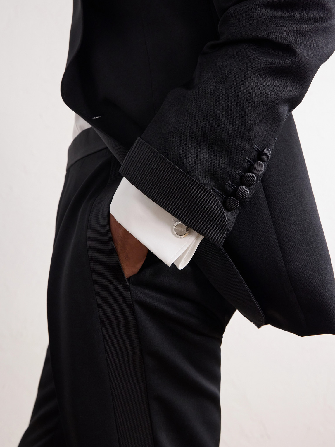Shelton Grosgrain-Trimmed Wool And Mohair-Blend Twill Tuxedo Suit