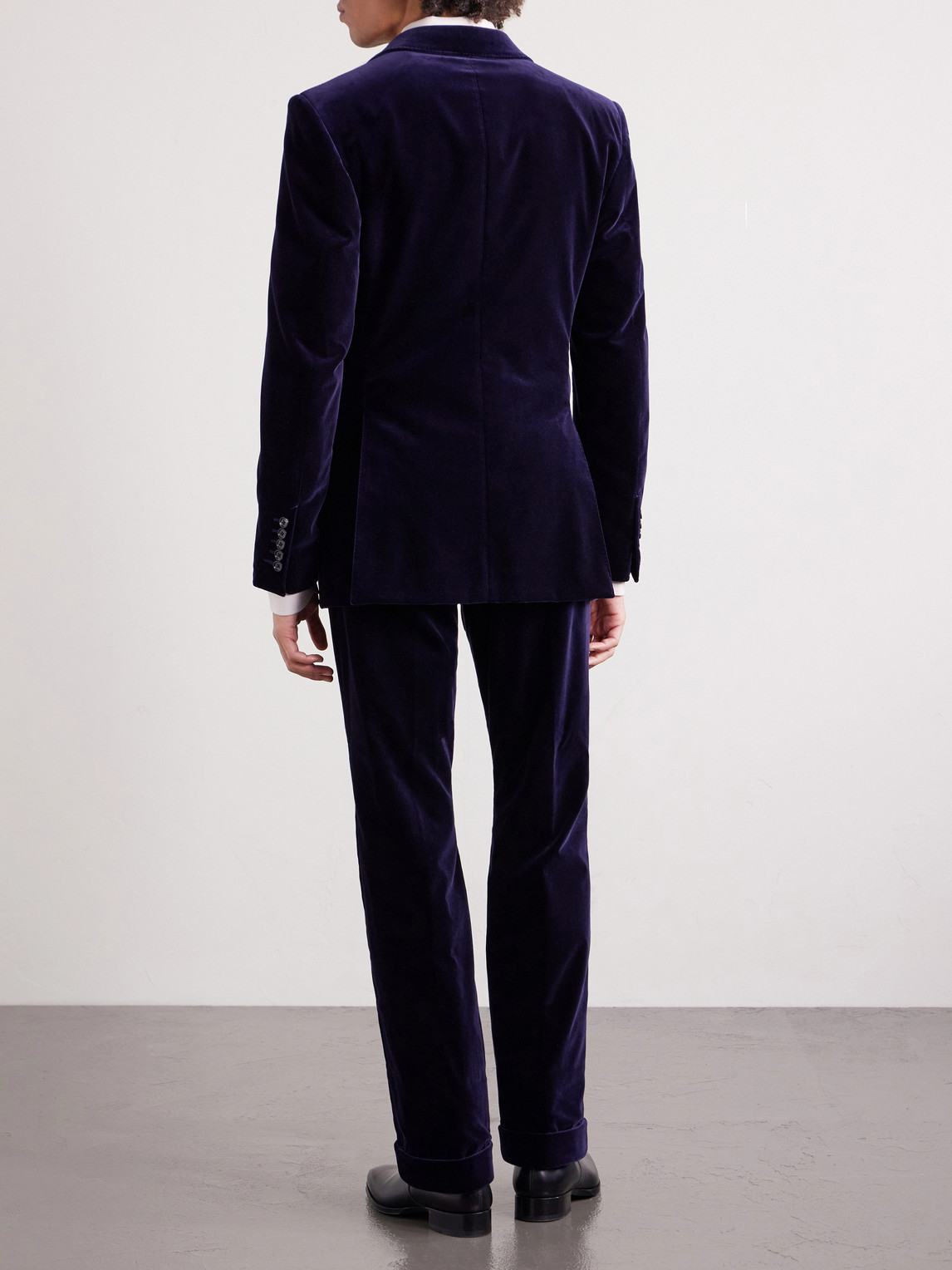 Atticus Straight-Leg Cotton-Blend Velvet Suit Trousers