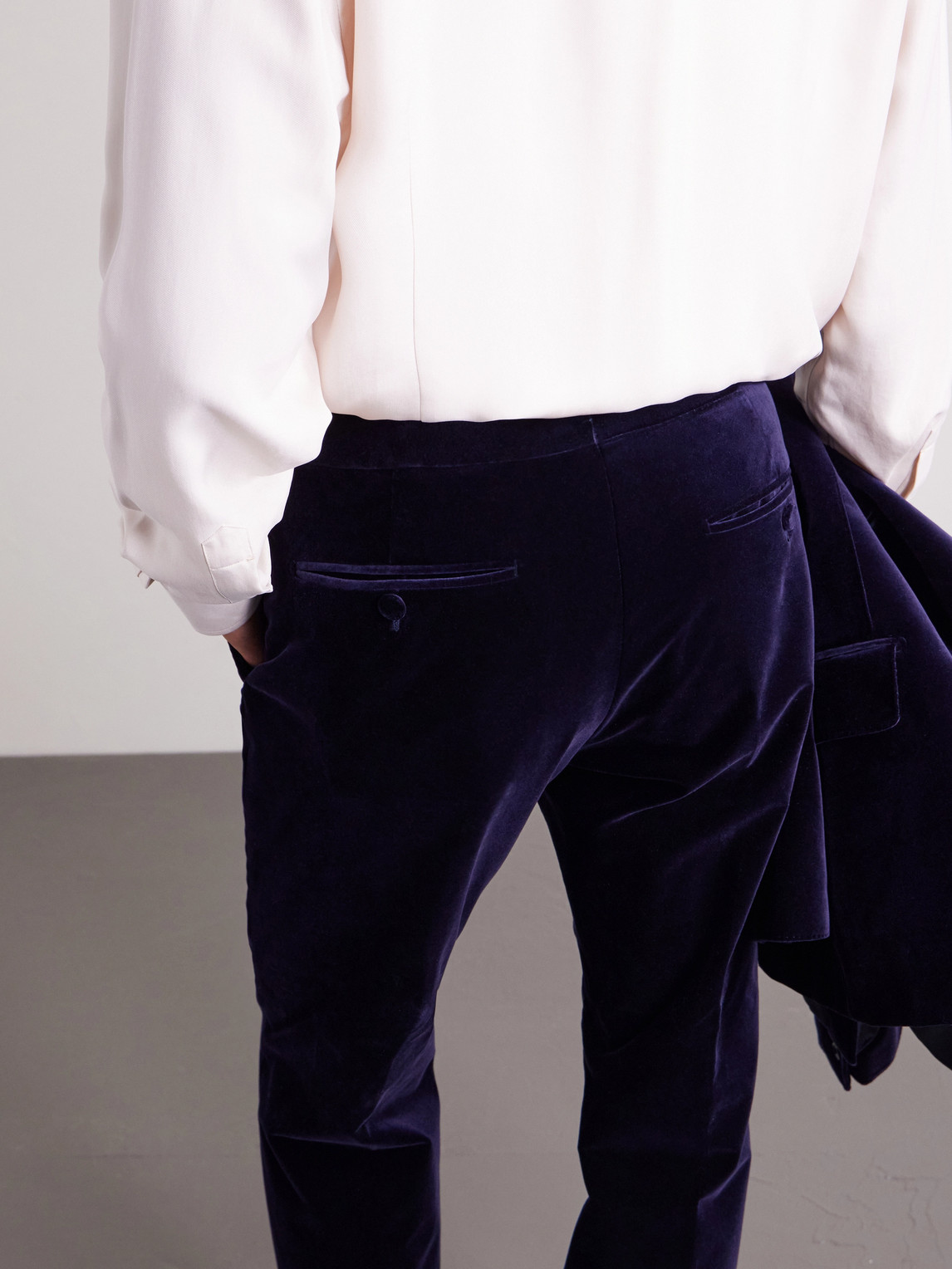 Atticus Straight-Leg Cotton-Blend Velvet Suit Trousers