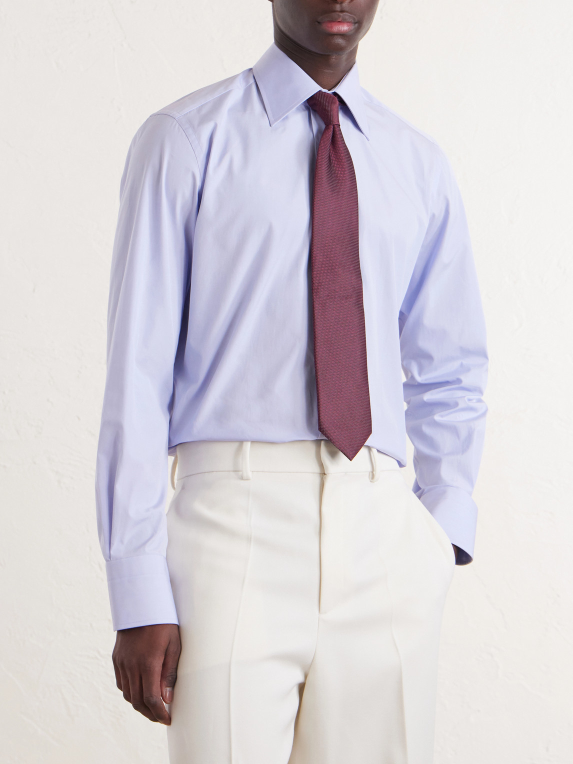 Classic-Collar Cotton-Poplin Shirt
