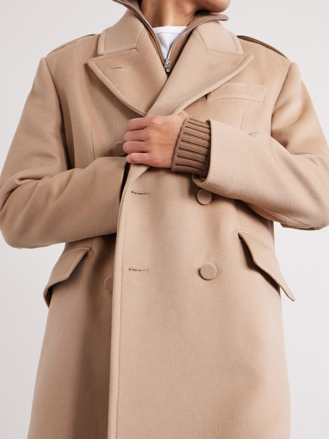 Double-Breasted Wool And Cashmere-Blend Coat