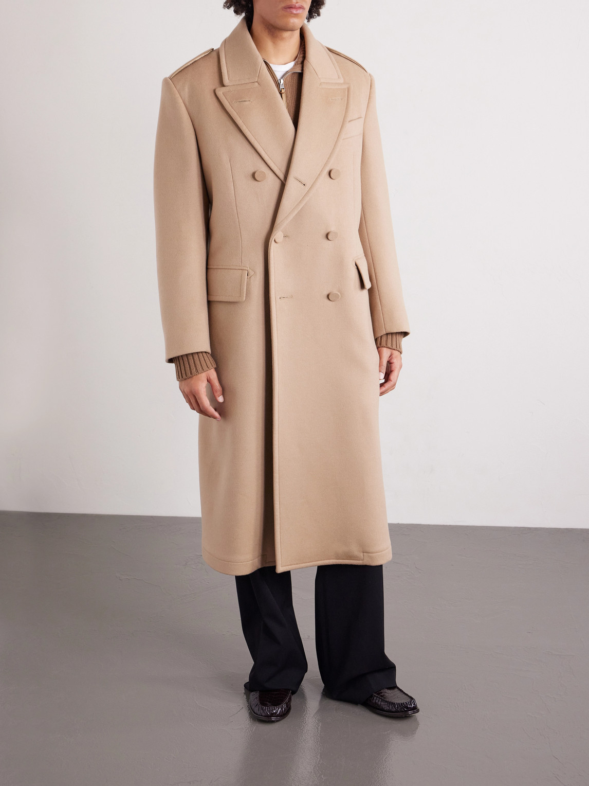 Double-Breasted Wool And Cashmere-Blend Coat
