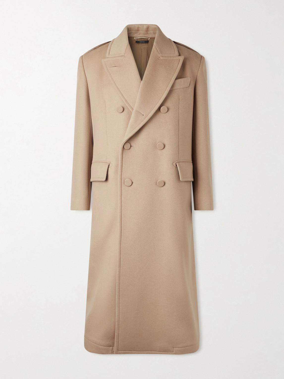 Tom Ford Double-breasted Wool And Cashmere-blend Coat In Brown