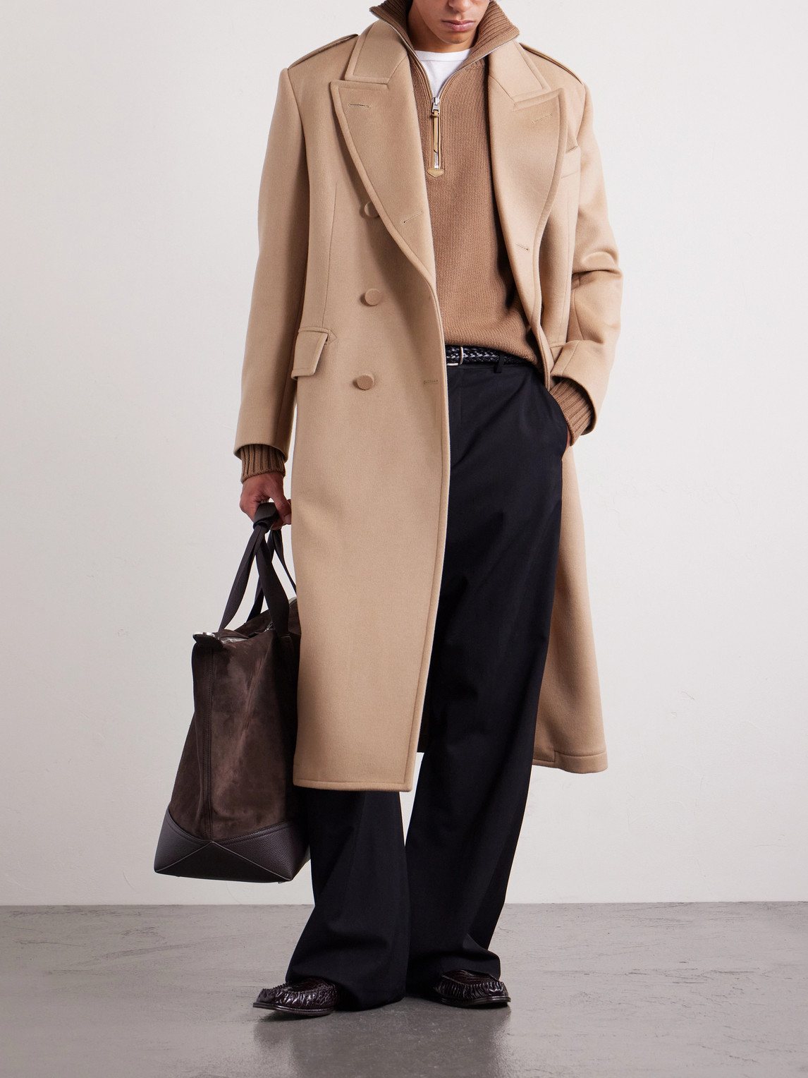 Double-Breasted Wool And Cashmere-Blend Coat
