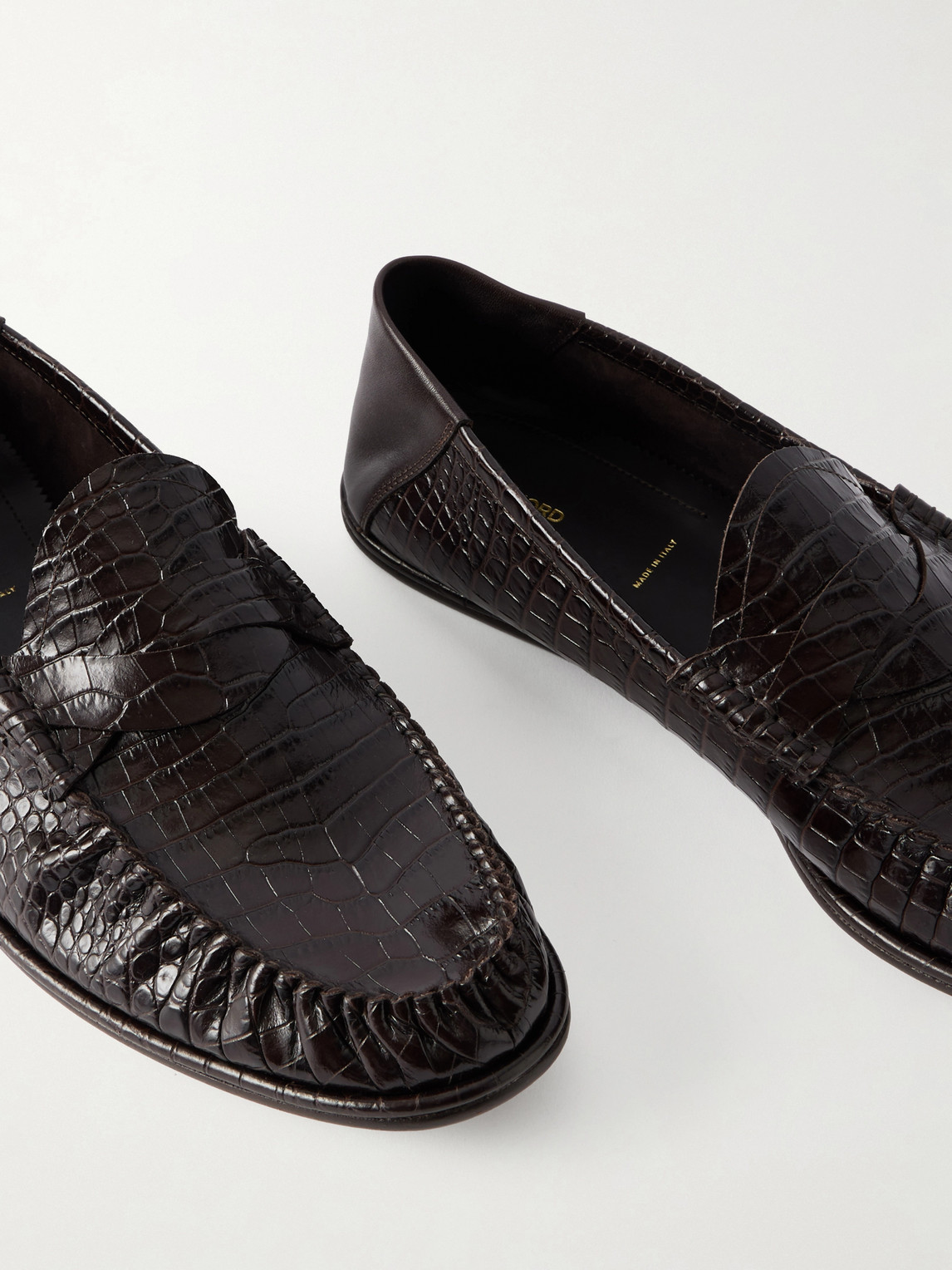 Sebastian Croc-Effect Loafers