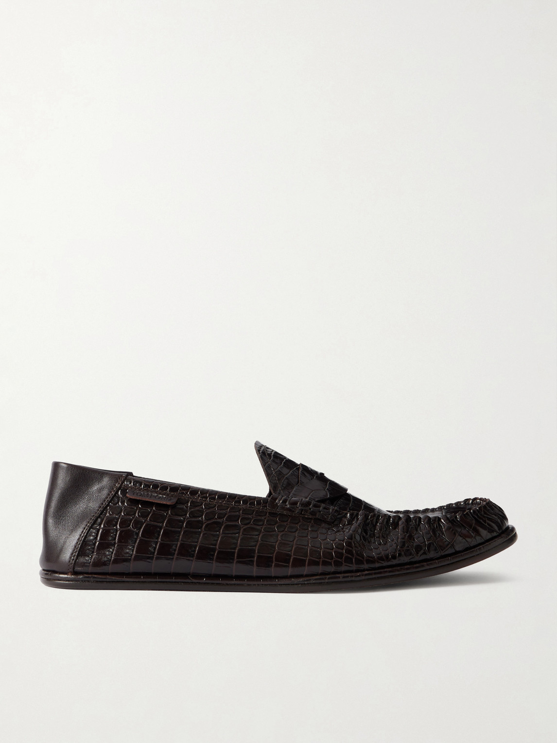 Tom Ford Sebastian Croc-effect Leather Loafers In Brown