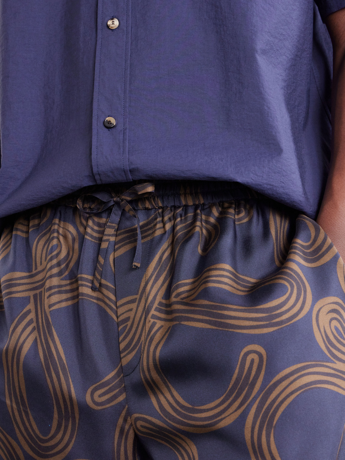 Paula'S Ibiza Straight-Leg Printed Silk Drawstring Shorts